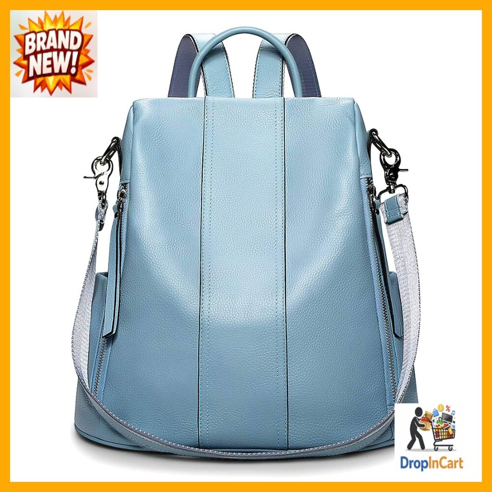 Leather Backpack Purse Antitheft Convertible Ruck… - image 1